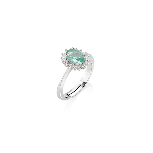 Anello Mini Royal Lady con Zircone Verde Acqua