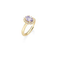 Carica l'immagine nel visualizzatore della galleria, Anello Mini Royal Lady Dorato Zircone Rosso Lillà in Argento
