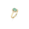 Carica l'immagine nel visualizzatore della galleria, Anello Mini Royal Lady Dorato Zircone Verde Acqua in Argento
