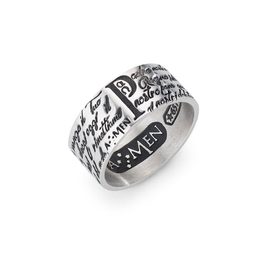 Anello Padre Nostro Italiano Corsivo