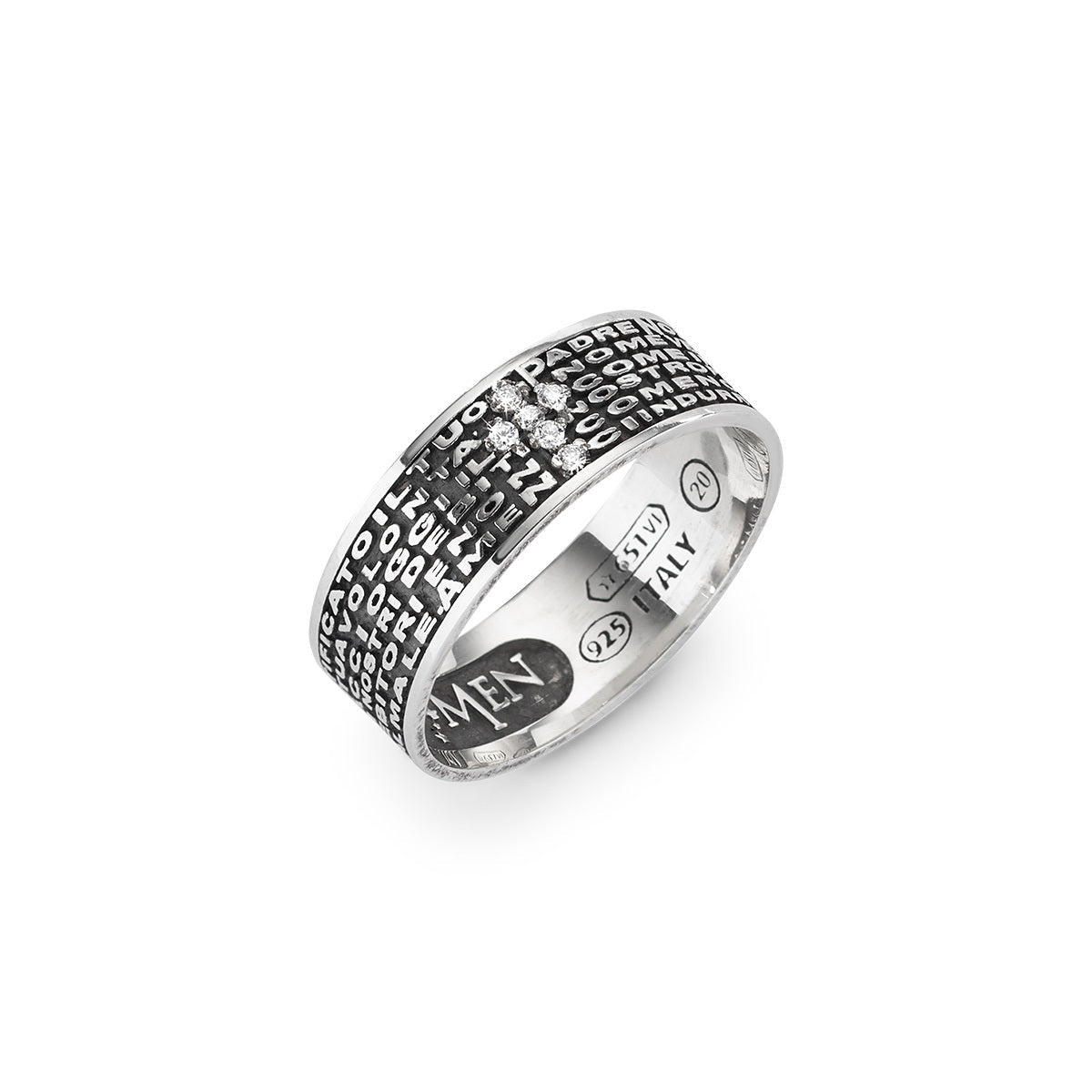 Anello Padre Nostro Brunito Croce Zirconata