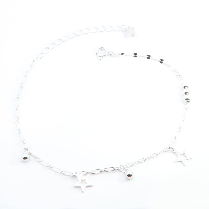 BRACCIALE IN ARGENTO CON STELLINE E PERLINE