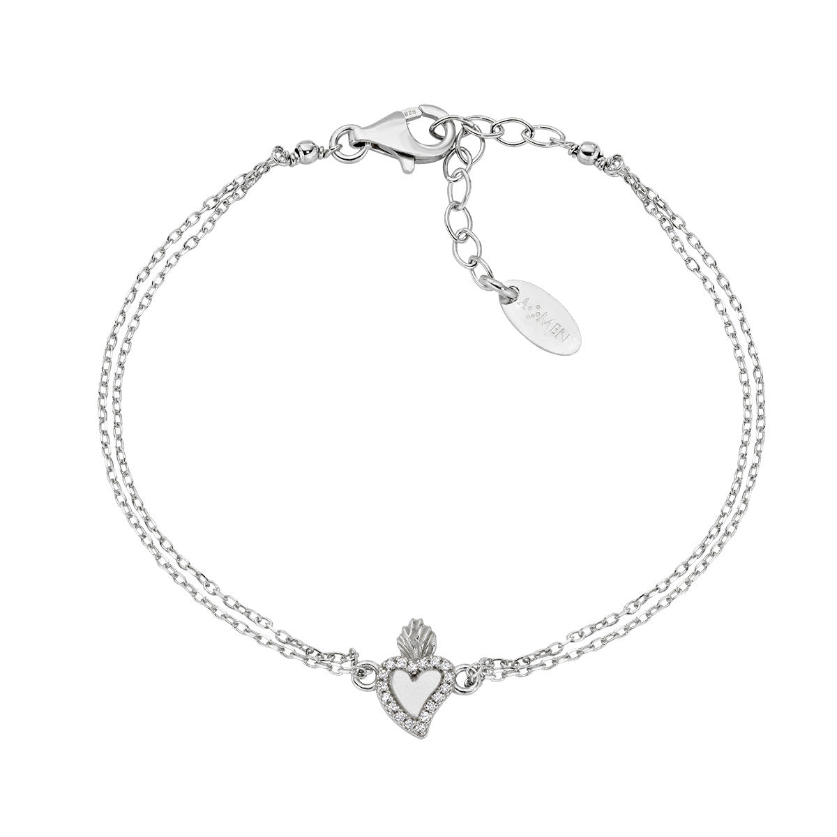 Bracciale Due Fili con Sacro Cuore