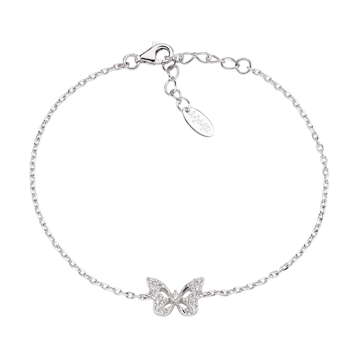 Bracciale Farfalla in Argento con Zirconi