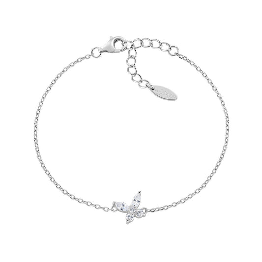 Bracciale Petali Bianco in Argento