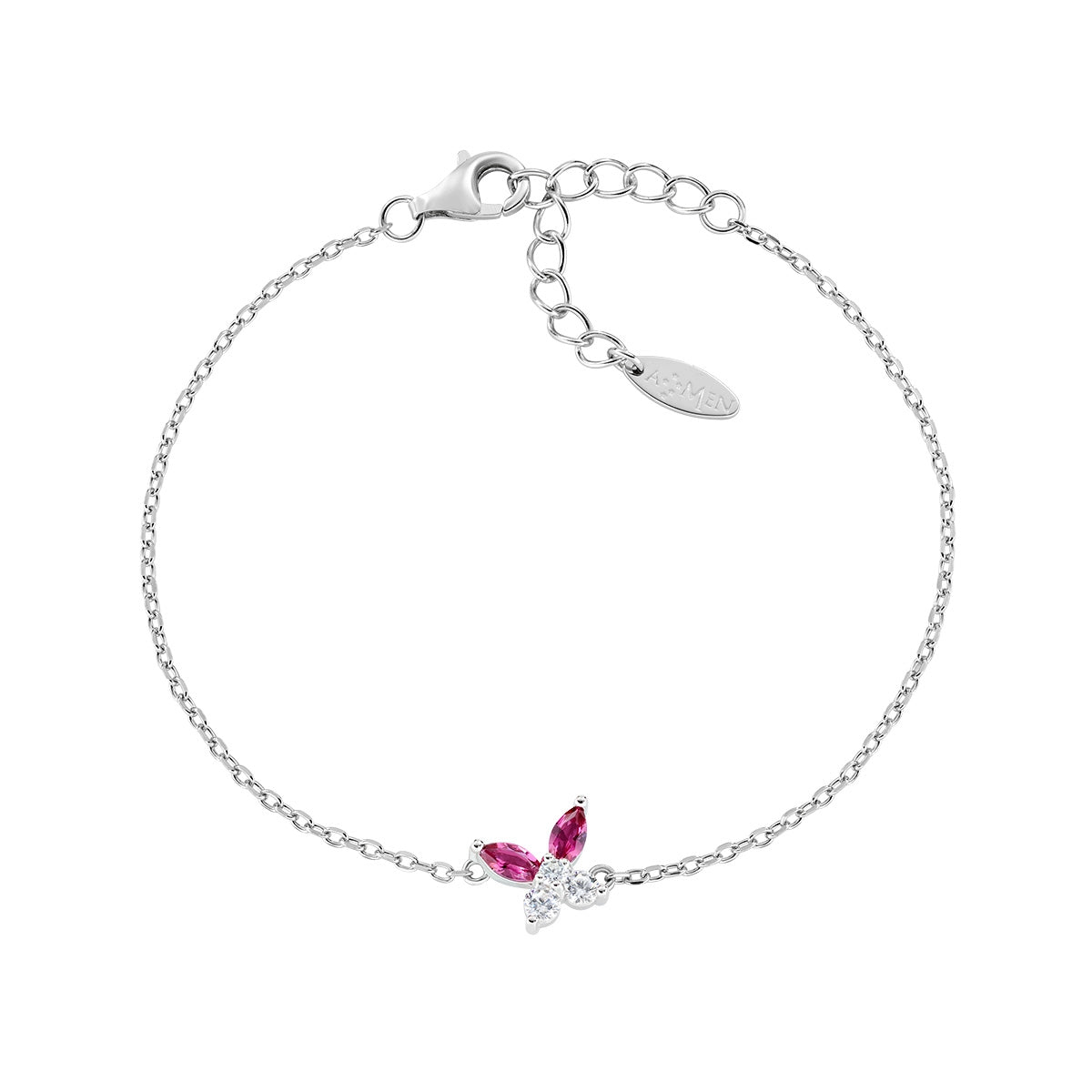 Bracciale Petali Rosso Ciliegia in Argento