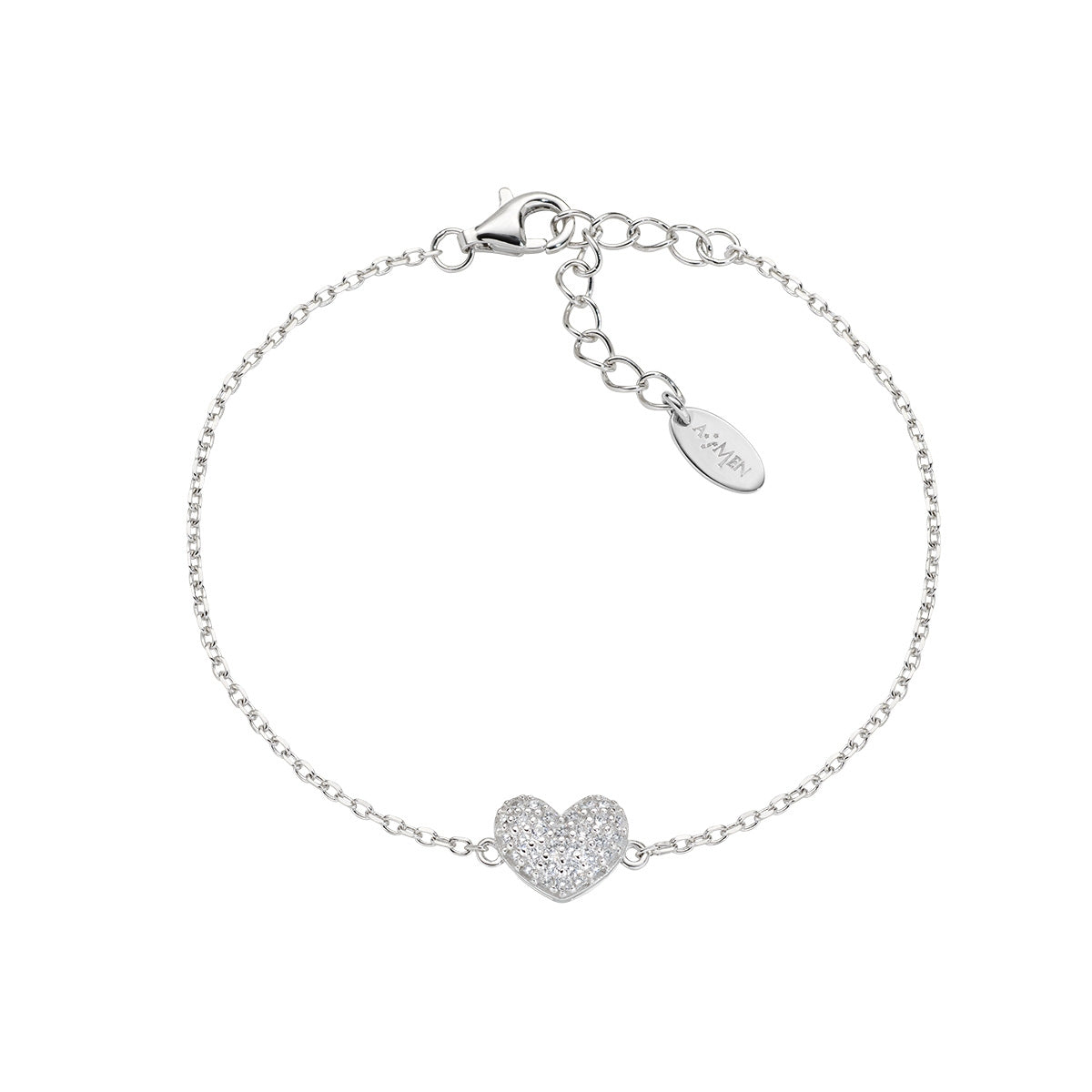 Bracciale con Mini Cuore Pavé Bombato