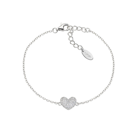 Bracciale con Mini Cuore Pavé Bombato