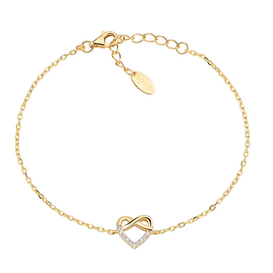 Bracciale "Cuore" in Argento Dorato con Zirconi