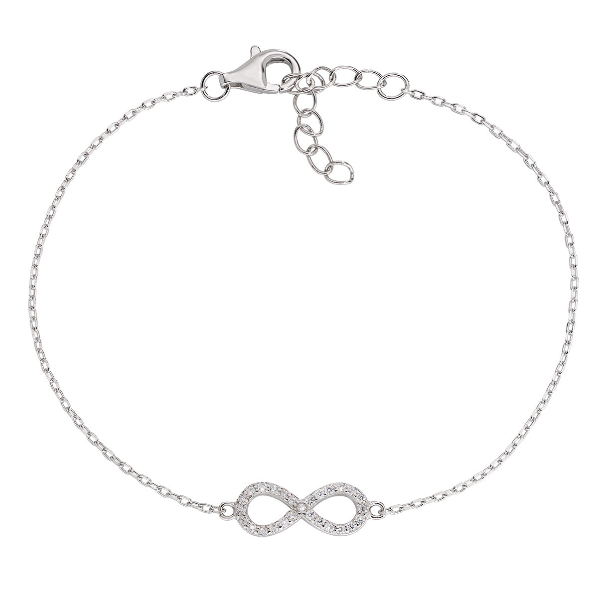 Bracciale "Infinito" in Argento con Zirconi