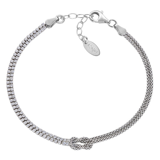 Bracciale Nodo d'Amore con Zirconi Bianchi