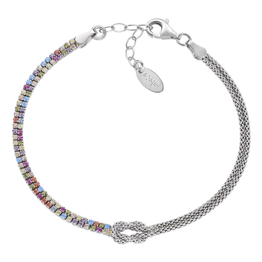 Bracciale Nodo d'Amore con Zirconi Multicolor