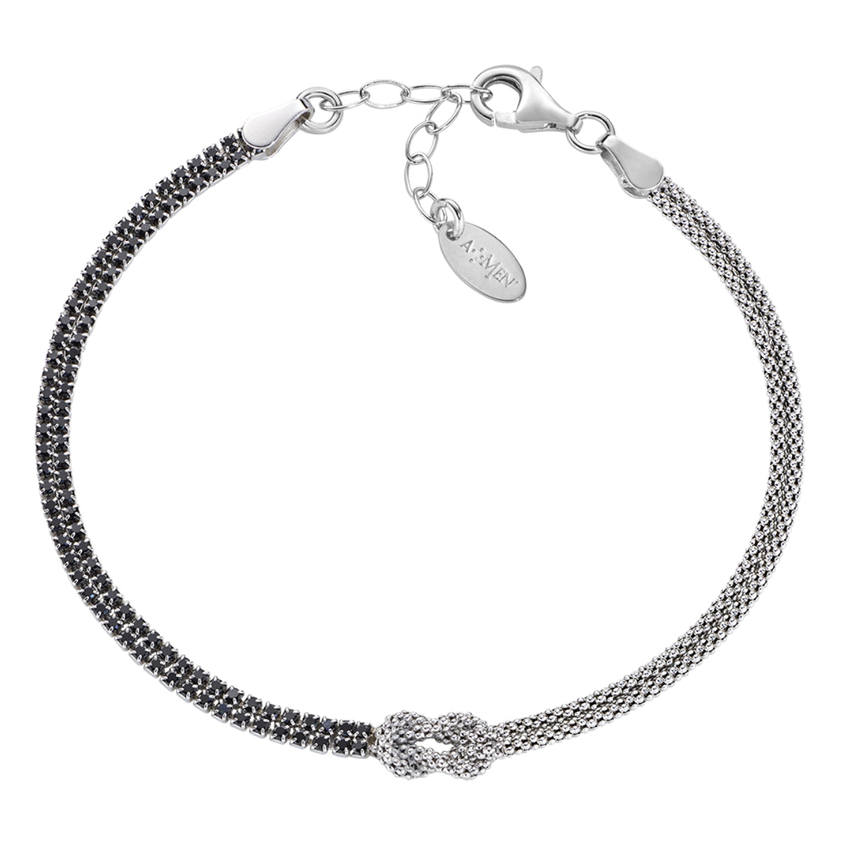Bracciale Nodo d'Amore con Zirconi Neri