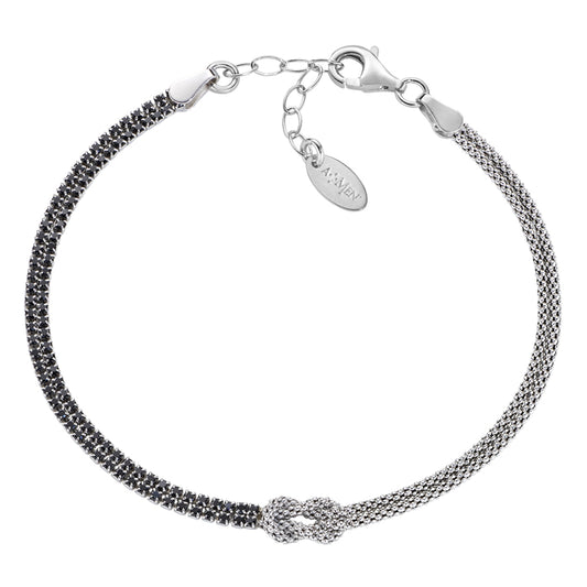 Bracciale Nodo d'Amore con Zirconi Neri