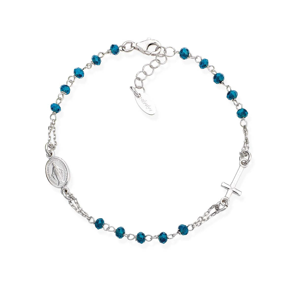 Bracciale Rosario con Cristalli Blu