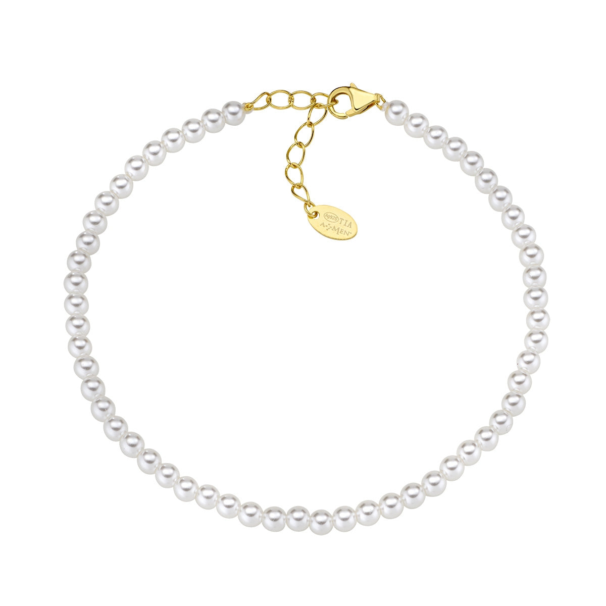 Bracciale con Perle di Cristallo 3 mm