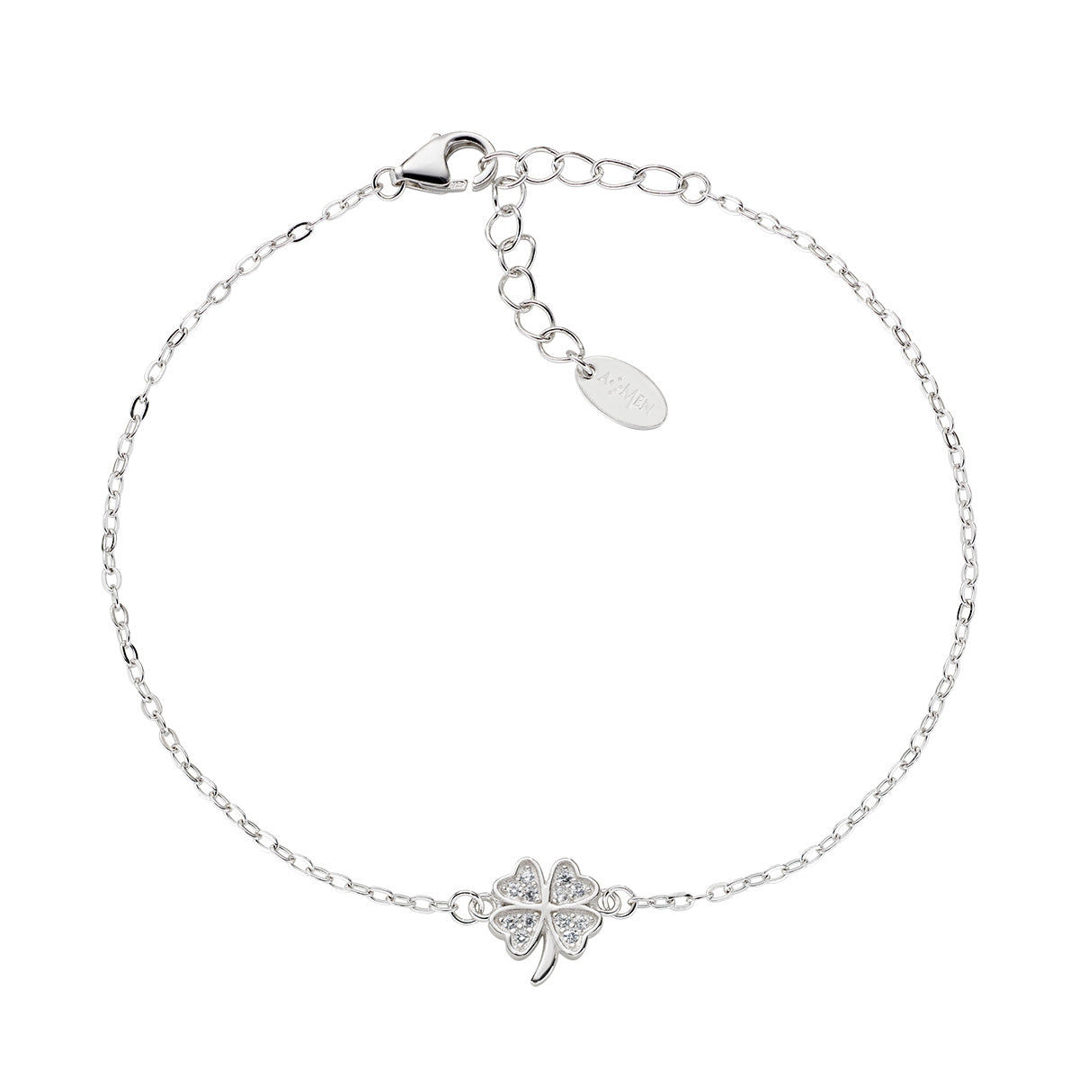 Bracciale Quadrifoglio con Zirconi Bianchi