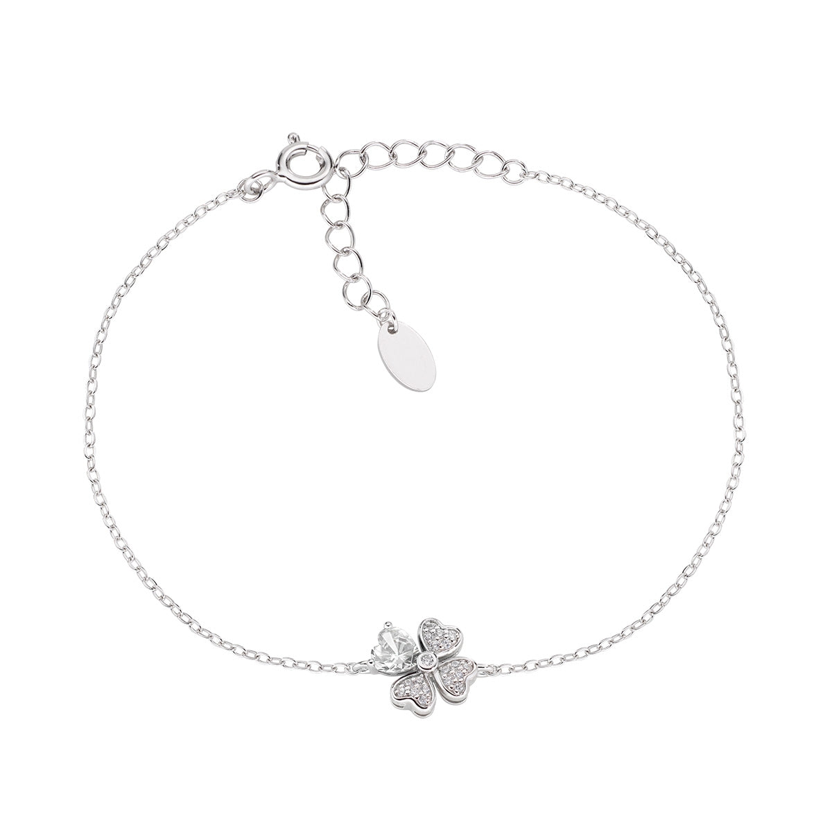 Bracciale "Quadricuore" in Argento con Zirconi