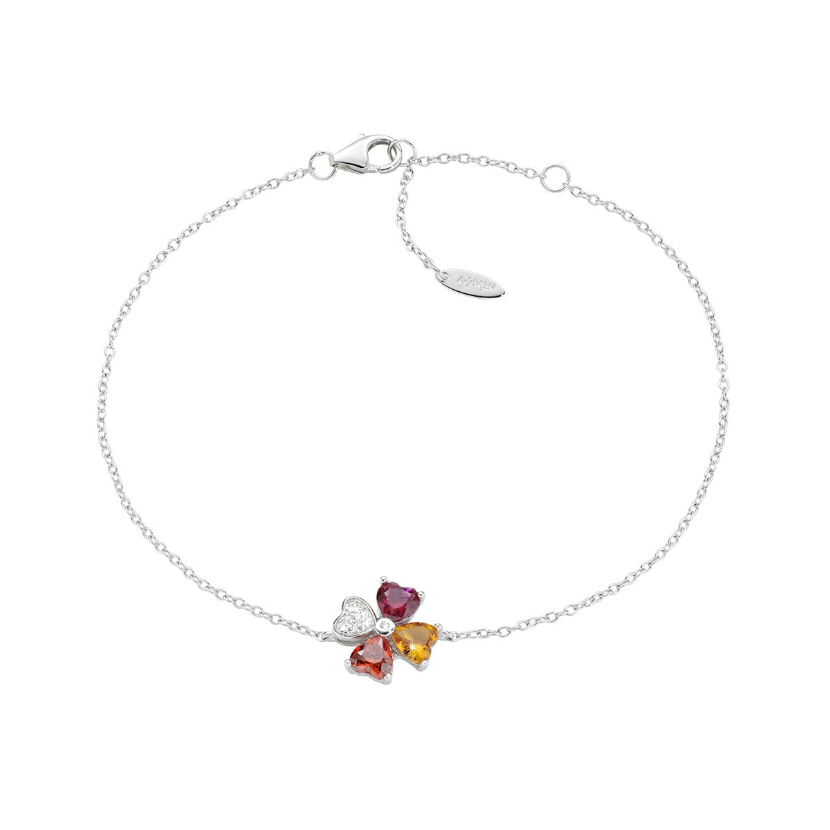 Bracciale Quadricuore Arancione Multicolor
