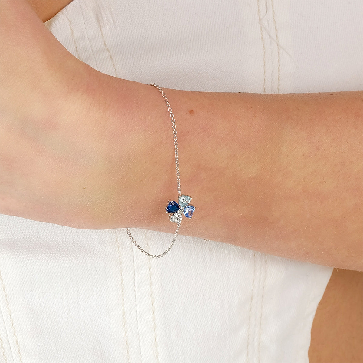 Bracciale Quadricuore Blu Multicolor