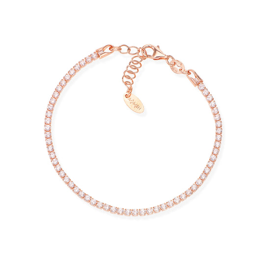 Bracciale Tennis Rosè Zirconi Bianchi