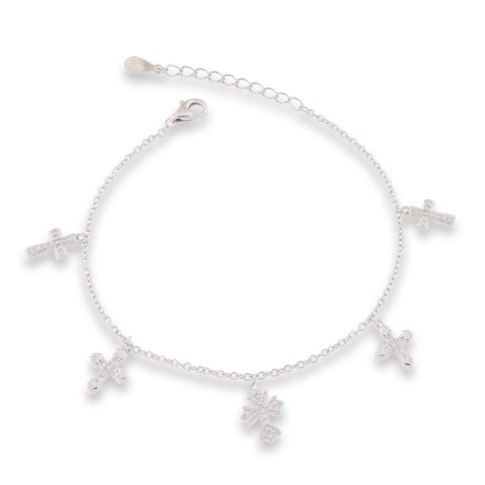 BRACCIALE IN ARGENTO CON CROCI DI DIVERSA FORMA