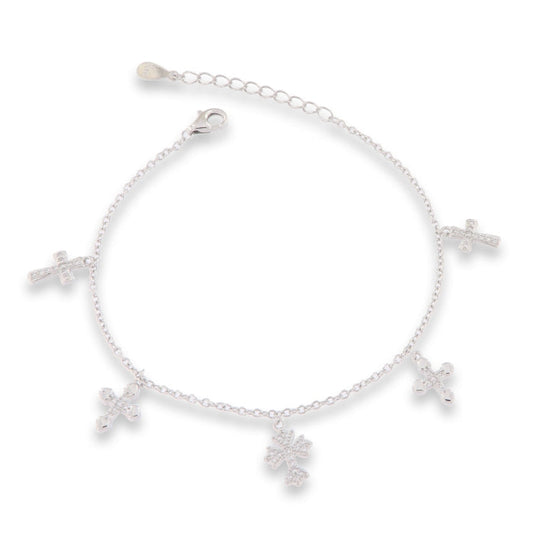 BRACCIALE IN ARGENTO CON CROCI DI DIVERSA FORMA