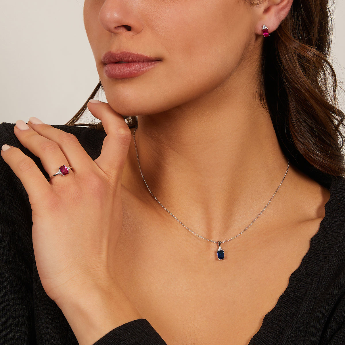 Collana Princess con Zirconi Blu e Bianchi