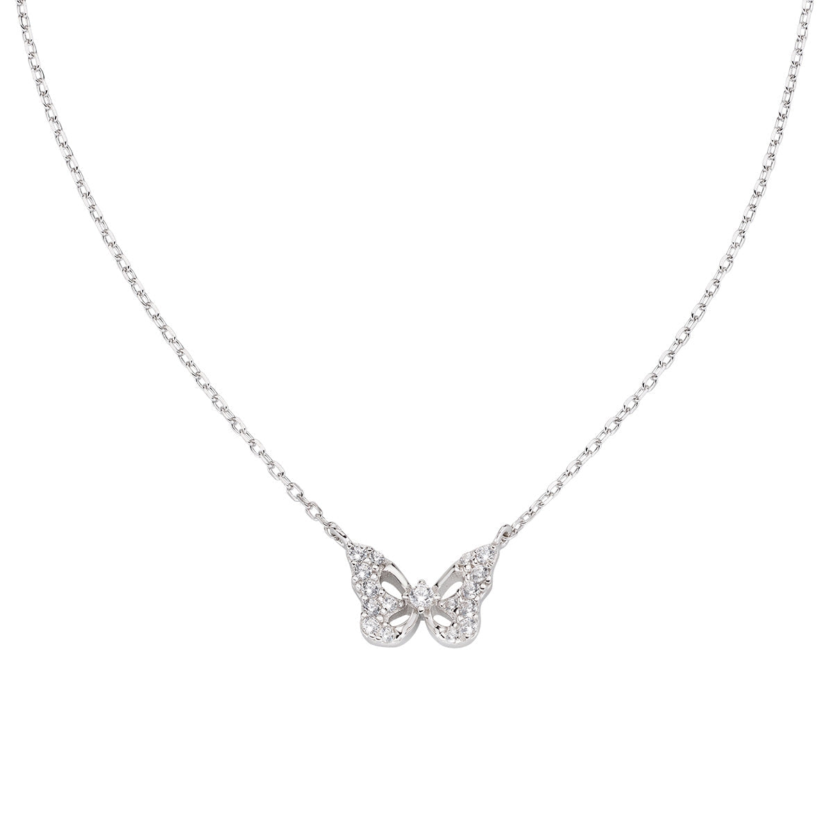 Collana Farfalla in Argento con Zirconi