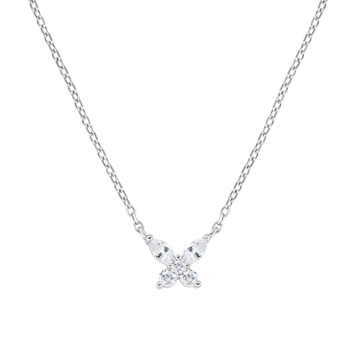 Collana Petali Bianca in Argento