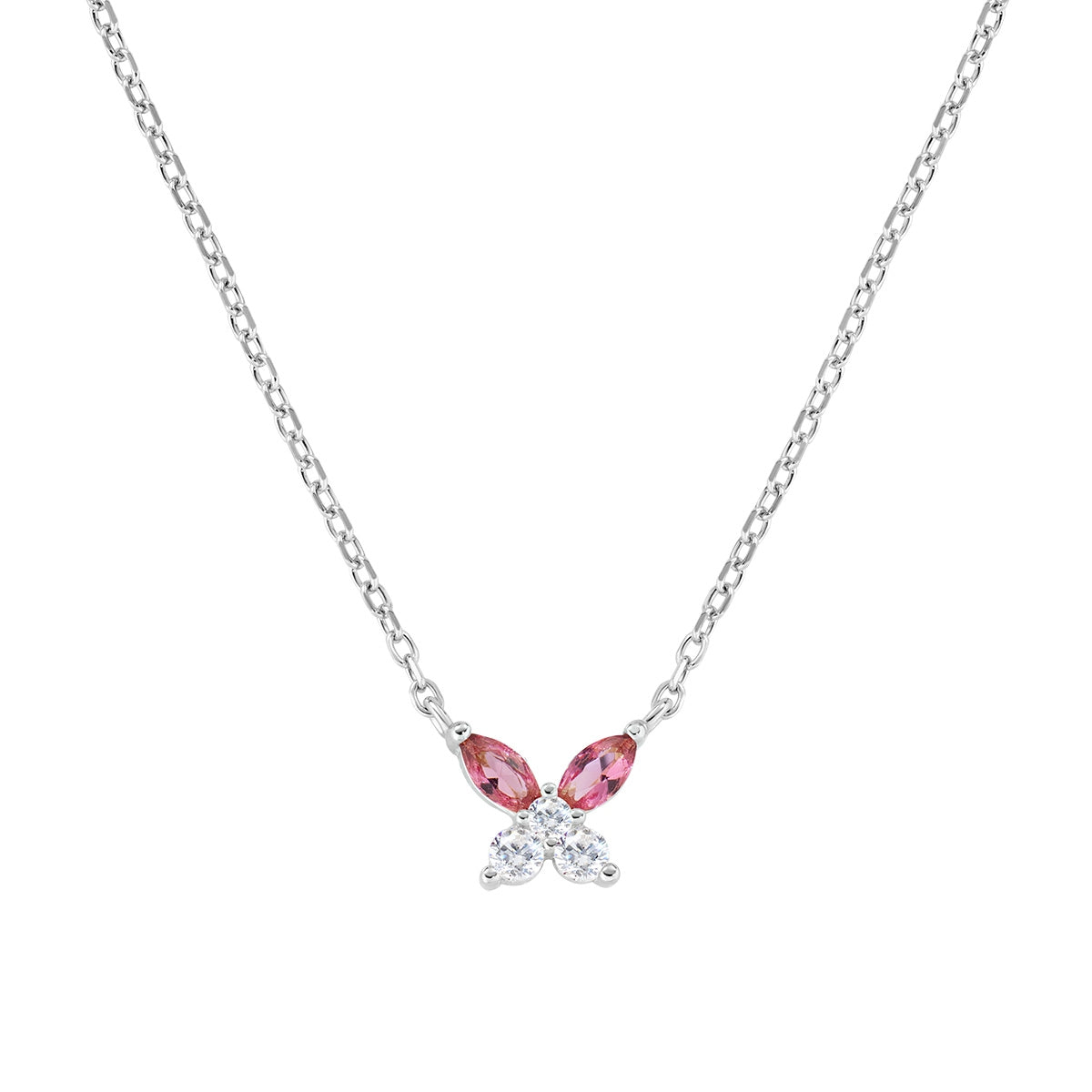 Collana Petali Rosso Ciliegia in Argento