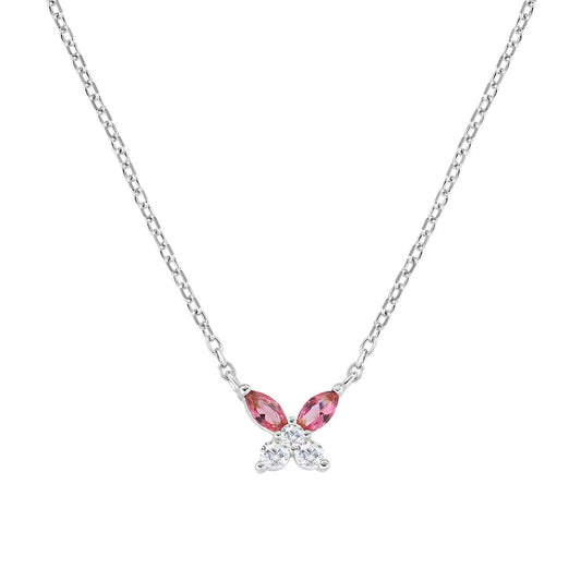 Collana Petali Rosso Ciliegia in Argento