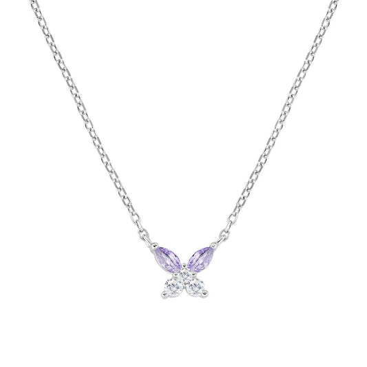 Collana Petali Lilla in Argento