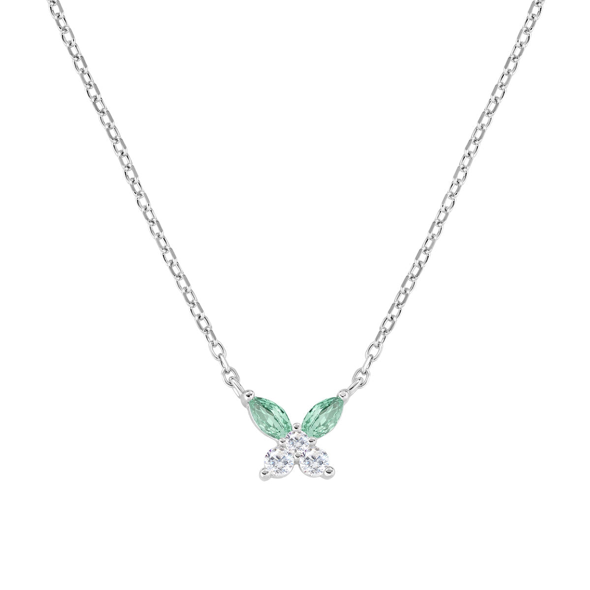 Collana Petali Verde Acqua in Argento