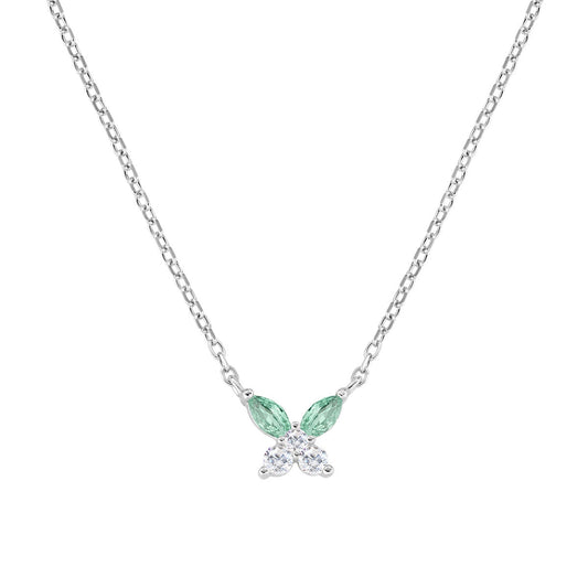 Collana Petali Verde Acqua in Argento