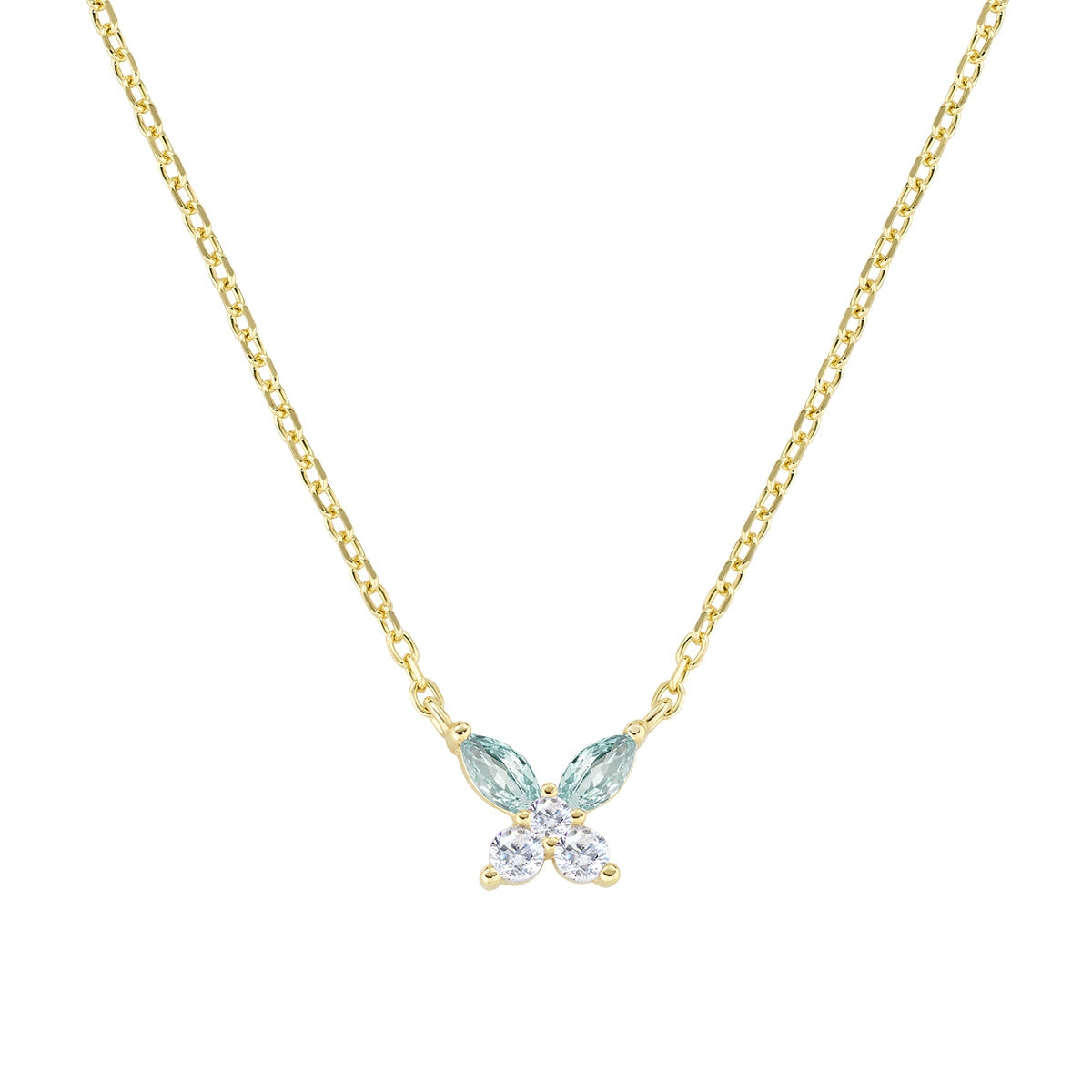 Collana Petali Blu London Dorata in Argento