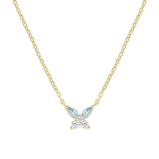 Collana Petali Blu London Dorata in Argento