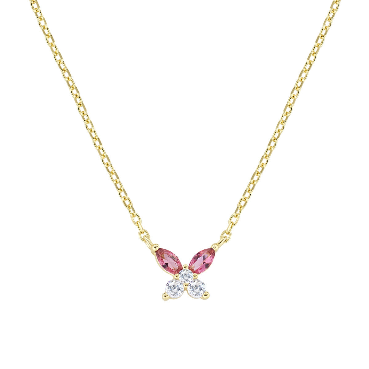 Collana Petali Rosso Ciliegia Dorata in Argento