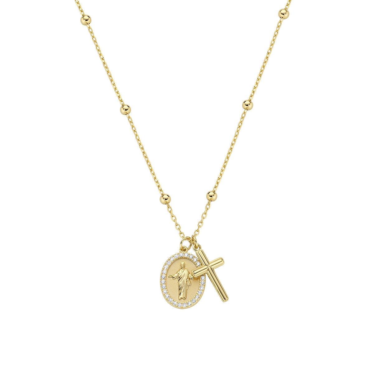 Collana Dorata con Cristo e Croce