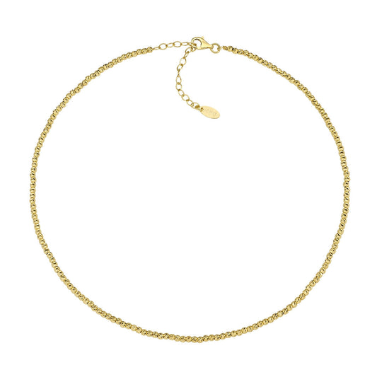 Collana Dorata Riflessi di Luce con Sfere Diamantate