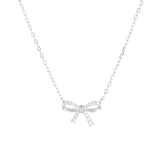 Collana Fiocco con Zirconi Bianchi