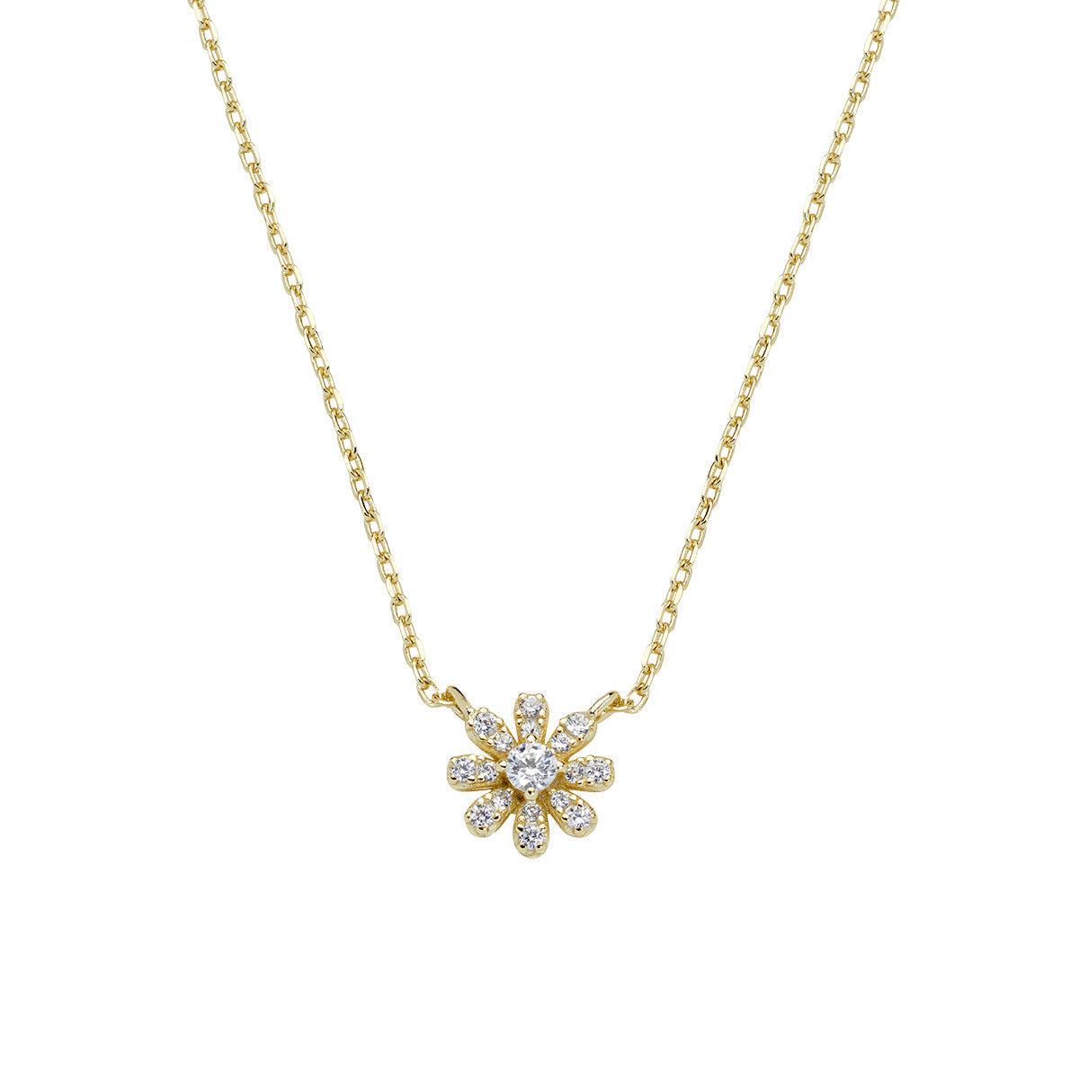Collana Mini Margherita Pavé Dorata