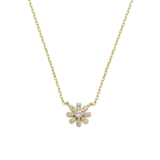 Collana Mini Margherita Pavé Dorata