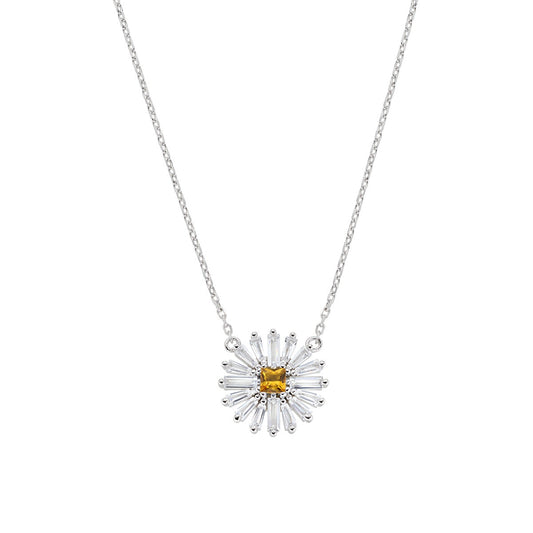 Collana Margherite con Centrale Giallo in Argento