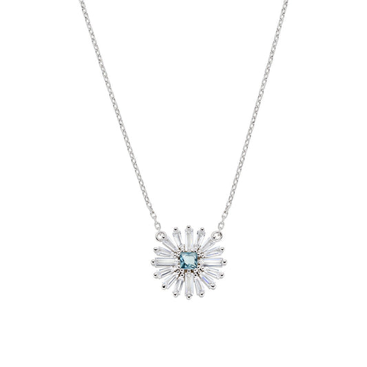 Collana Margherite con Centrale Blu London in Argento