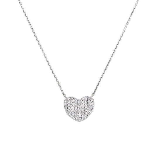 Collana Cuore Flat Pavé