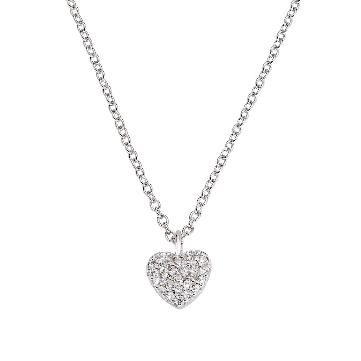 Collana "Cuore" in Argento con Zirconi