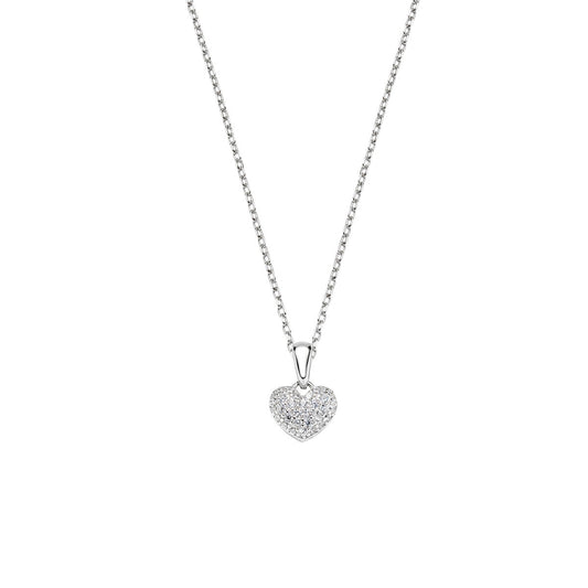 Collana con Mini Cuore Pavé Bombato