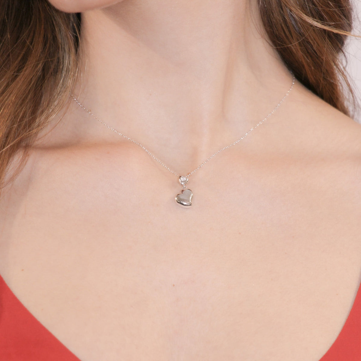 Collana Cuori Gemelli con Zircone in Argento