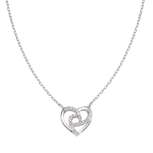 Collana "Cuore" in Argento con Zirconi